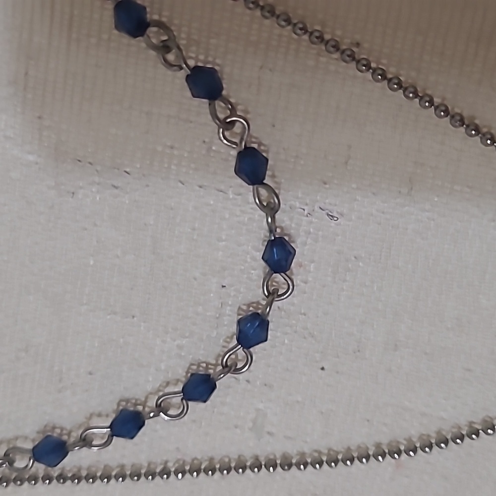 TRIPLE layered Blue Stones Necklace 💙 - Picture 14 of 14